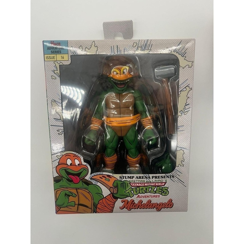 NECA Teenage Mutant Ninja Turtles Adventures Michelangelo Stump Arena - NEW